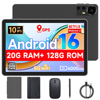 Nouvelle tablette professionnelle 2-en-1 OEM 10,1 pouces Android 16 T620 Octa Core 4 Go + 16 Go de RAM 128 Go Wi-Fi 6000 mAh avec clavier, stylet, étui et souris