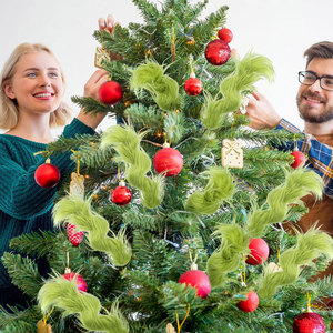 Grenzüberschreitende <span class=keywords><strong>Grinch</strong></span> Grün-gefiederte, lockige Weihnachtsbaumzweige im europäisch-amerikanischen Stil LMG17 – Weihnachtsvase aus China - Product Image 4