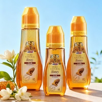 Bouteille souple en plastique PET 190ml 280ml 360ml avec bouchon à bec verseur rotatif et capuchon anti-poussière pour miel, ketchup, vinaigrette