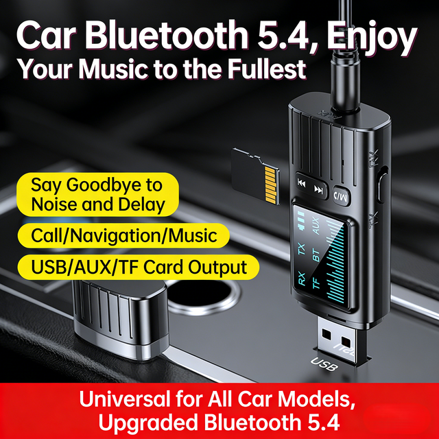 2-in-1 Bluetooth Receiver & Transmitter with Digital Display, Bluetooth 5.4 Audio Adapter for Audio Amplifiers