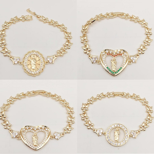 Circón Latón 14K Oro Pulsera Cadena Pulsera De Encanto <span class=keywords><strong>Las</strong></span> Mujeres Laton De Circono 14K Oro Pulsera Cadena Joyeria Por - Product Image 1