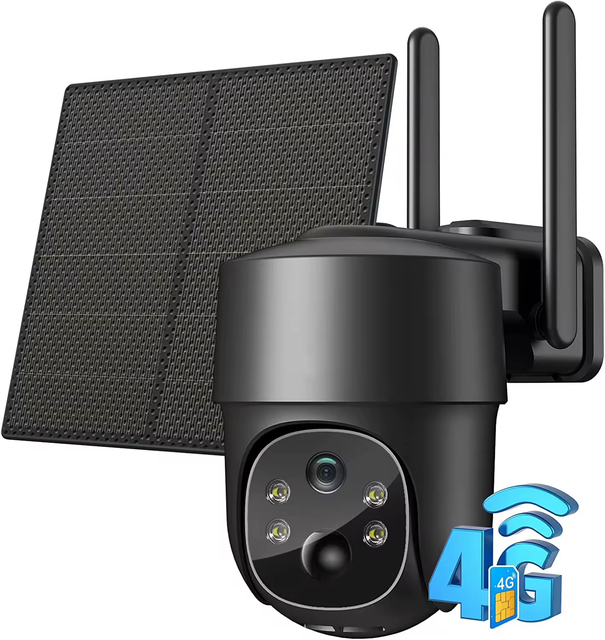 Camaras Solares Wifi 4G Solar CCTV Security Camera with 360 Degree Rotation and Night Vision for Outdoor Surveillance