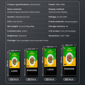 Pantalla de Señalización KINGONE <span class=keywords><strong>4K</strong></span> de 43 Pulgadas, Reproductor de Video Android con Soporte de Pie, Quiosco LCD, Pantalla de Publicidad Digital - Product Image 5
