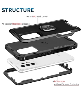 3 in 1 custodie per telefoni ibridi anello di supporto antiurto per Samsung Galaxy A12 A13 A52 A33 A53 <span class=keywords><strong>A73</strong></span> <span class=keywords><strong>5G</strong></span> Cover posteriore protezione cellulare - Product Image 6