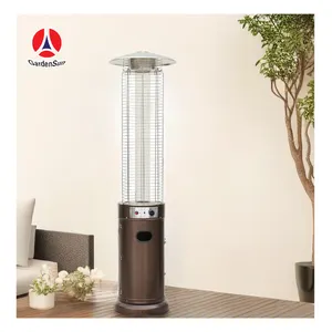 Gardensun Factory Direct Price patio radiant heater outdoor fire glass tube wood pellet natural gas