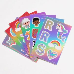 Autocollants personnalisés en vinyle holographique UV découpés à la forme, imperméables, effet arc-en-ciel, avec logo imprimé UV - Product Image 3