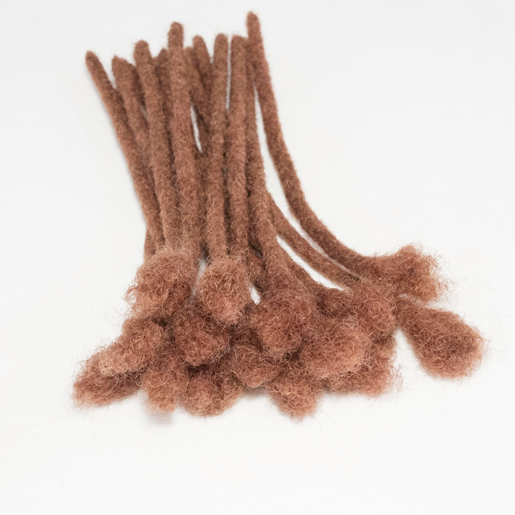 KAMA Afro Kinky Dreads Brazilian Remy Hair 8" Bulk Human Braiding Hair Extensions Jerry Curl Hair Weaving Single Weft Wholesale Detail Section 8