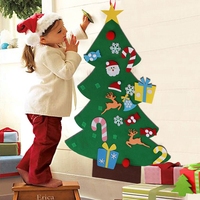 Sapin de Noël artificiel en feutre éco-responsable personnalisé de haute qualité, 32 décorations, léger, pliable, pour intérieur