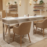 Ensemble table et chaise de manucure au design moderne pour salon de manucure, en métal, double table à ongles avec aspirateur et canapé pour institut de beauté