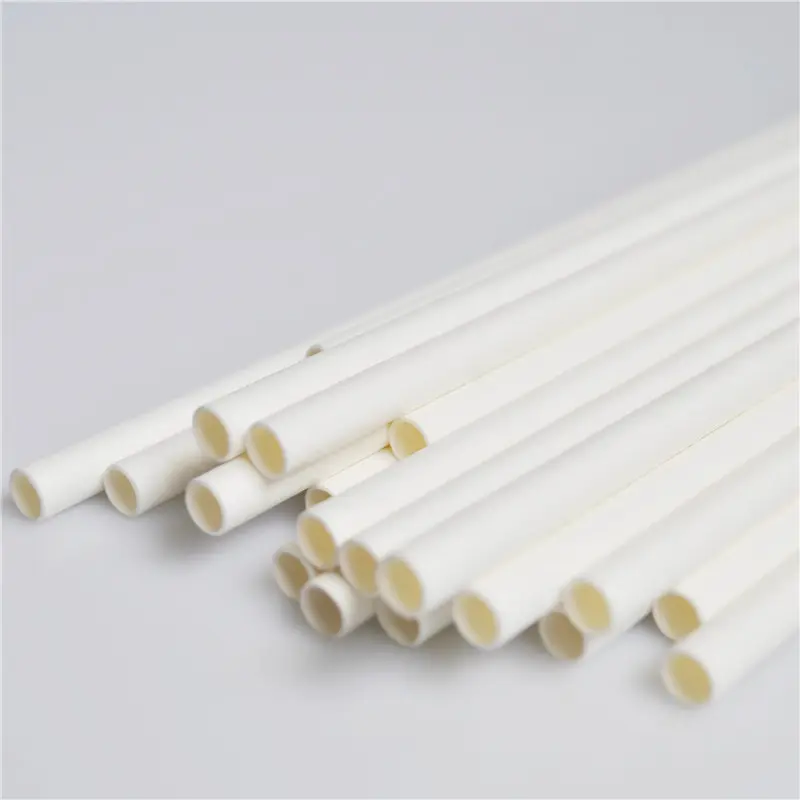 190mm 230mm Length Biodegradable PLA Drink Straws Natural Disposable PLA Straw with Wrap Paper