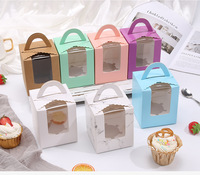 Boîte d'emballage portable en carton transparent Ma Fen pour cupcakes et desserts, de qualité alimentaire, avec poignée personnalisable