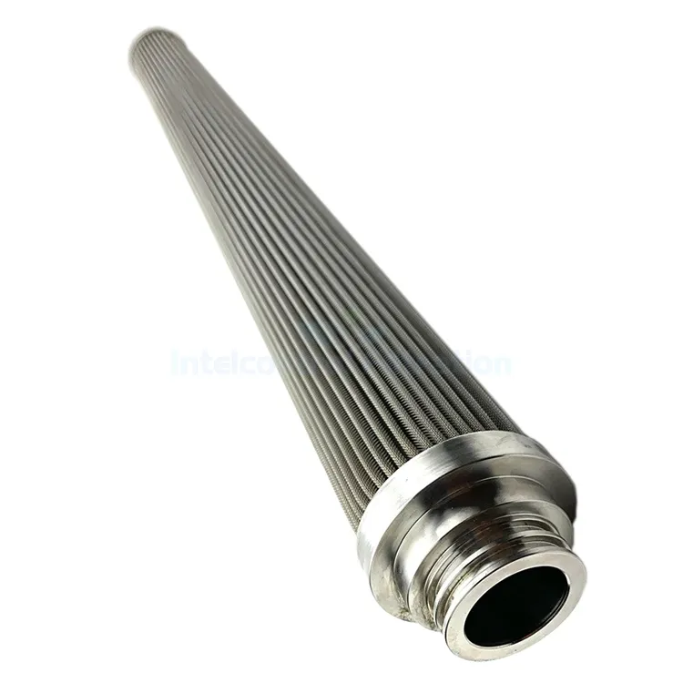 SS316L full welded dutch weave wire mesh pleated candle filter element for oligomer duplex filter