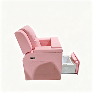 Sillón de Pedicura Eléctrico Reclinable Rosa con Bañera Extraíble para Masajes y Pedicura, Silla de Manicura y Pedicura para Salón de Belleza - Product Image 3