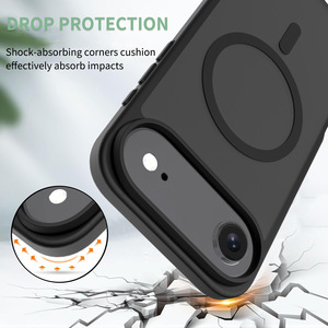 Ốp điện thoại <span class=keywords><strong>iPhone</strong></span> 17 Pro Max từ tính, trong suốt mờ, cảm giác như da, phối màu tương phản, chống rơi, bảo vệ mặt lưng - Product Image 3