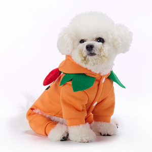 चार पैर नारंगी गर्म पालतू कोट थोक हेलोलीन पालतू पालतू पालतू जानवर टोपी के साथ - Product Image 3