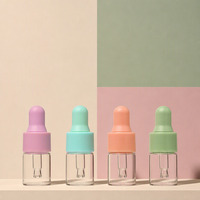 Petites bouteilles compte-gouttes vides en verre transparent avec bouchon coloré pour huile essentielle, sérum, teinture, emballage cosmétique