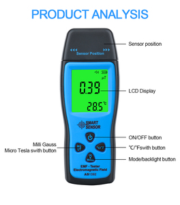 SMART SENSOR AS1392 Handgehaltener Digitaler LCD Elektromagnetischer Strahlungsdetektor EMF-Tester - Product Image 5