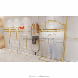 Moda showroom negozio di <span class=keywords><strong>abbigliamento</strong></span> mobili design oro appendiabiti design negozio nero <span class=keywords><strong>uomo</strong></span> <span class=keywords><strong>abbigliamento</strong></span> design interior design - Product Image 4