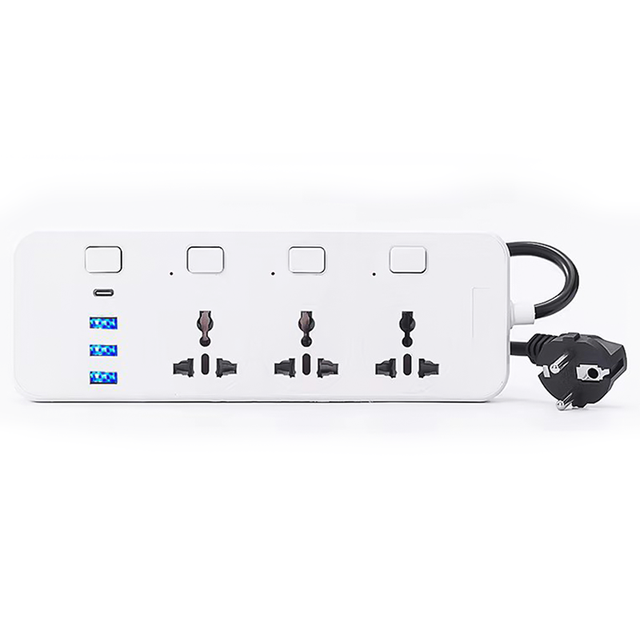 Cheap Price Multiple Power Strip With Extension 2 Meter Cable 3 USB 1 Type C Ports 3 AC Outlet Smart Power Strips