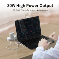 Chargeur rapide 30W EU Plug GaN PD & QC Dual Port USB Type-C Adaptateur 5A Output 33W Phone Charger Mobile Phones Factory CE Certified