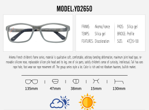 Venta al por mayor de gafas ópticas infantiles con bisagra fotocromática, montura flexible de silicona combinada, monturas de gafas de lectura - Product Image 6