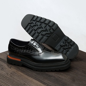 High-quality Men's Leather <b>Shoes</b> Elegant Business Formal Fashionable High-end Design Lace-up <b>Height</b> <b>Increasing</b> - Product Image 2