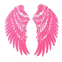 Personnalisez votre petit motif brodé thermocollant 17x19cm avec des paillettes 3D en forme de plumes, appliques d'ailes d'ange