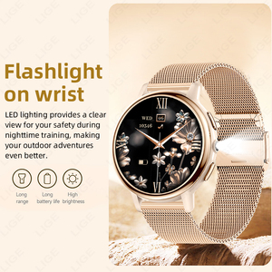 Montre connectée LIGE BWAK88 (2 bracelets) avec lampe torche pour femmes, répondre aux appels, tracker <span class=keywords><strong>de</strong></span> fitness, fréquence cardiaque, montre connectée pour femmes Android IOS - Product Image 3