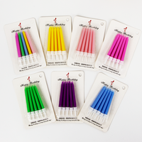 Bougies d'anniversaire classiques fines avec support, anti-goutte, couleur unie, pour restaurants et commerces de détail, prêtes à l'emploi