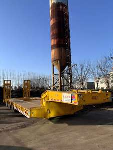 Semi-remorque à plateau surbaissé à 4 lignes, 8 essieux, 100 tonnes, 120 tonnes, en acier, disponible à la vente - Product Image 2