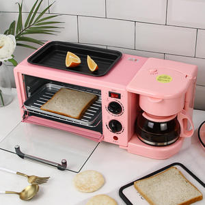 Máquina de desayuno multifunción <span class=keywords><strong>3</strong></span> <span class=keywords><strong>en</strong></span> <span class=keywords><strong>1</strong></span>, cafetera eléctrica de acero inoxidable, tostadora, <span class=keywords><strong>horno</strong></span>, sartén para uso doméstico al aire libre - Product Image 3
