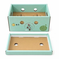 Boîte d'emballage de melons réticulée haut de gamme, lot de deux, vente en gros, boîte à fruits personnalisable, boîte à fruits en deux parties, carton à fruits vide