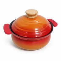 Casserole en émail Maifanshi à double poignée pour cuisinière à gaz et à induction