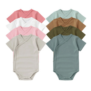 Mameluco de Manga Larga para Bebé 100% Algodón Puro, Cierre con Botones a Presión, Color Sólido, Unisex, Ropa de Verano, Body para Recién Nacido, Tejido Transpirable - Product Image 2
