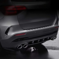 طقم زخرفة فضية وغطاء خلفي فضي وطرف عادم مناسب لسيارات مرسيدس-بنز H247 GLA45 GLA200 180 موديل 2020+