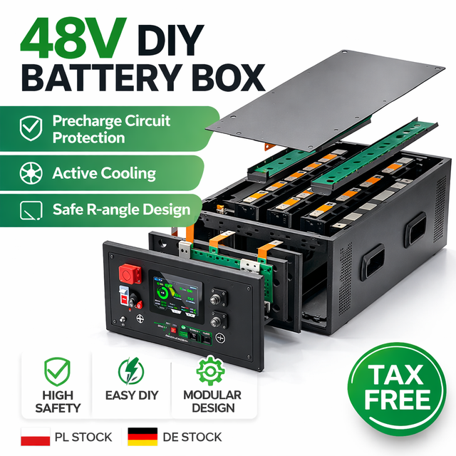 48V 51.2V LiFePO4 DIY Battery Box Kit 280Ah 306Ah 314Ah 16Pcs Cells Case 200A BMS Solar Home Energy Storage