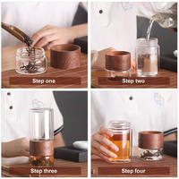 Bouteille à thé en verre transparent CHUFENG avec infuseur, résistante à la chaleur, à double paroi, gobelet portable, bouteille écologique, cadeau, tasse à thé de bureau