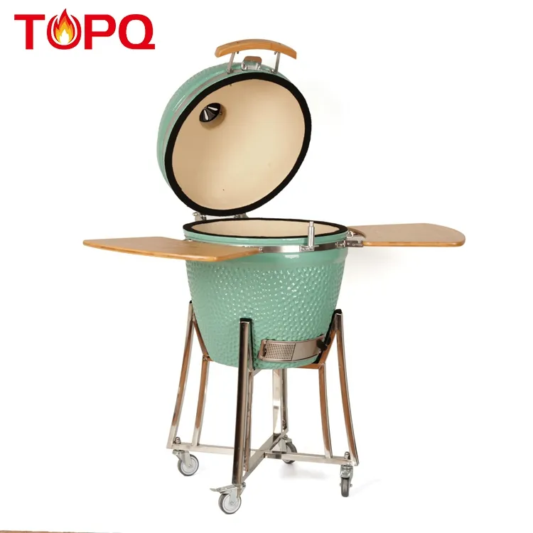 TOPQ 21 pollici esterno da cucina argilla tandoor forno di ceramica fumatore carbone di legna barbecue grill kamado