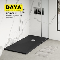 Receveur de douche rectangulaire moderne en marbre artificiel antidérapant pour salle de bain