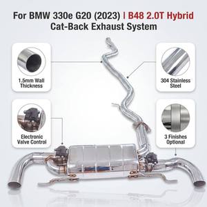 Direct usine 2023 pour BMW <span class=keywords><strong>330e</strong></span> G20 2.0T <span class=keywords><strong>Hybride</strong></span> B48 Section intermédiaire du système d'échappement à tambour unique et double valve haute performance en acier inoxydable 304 - Product Image 1