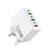 120w Fast Wall Charger Block Plug 6 Ports 3PD Type C 3 Usb a Chargeurs de téléphone portable pour téléphone 16 15 Pro Max