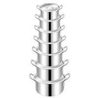 Ensemble de 7 ustensiles de cuisson antiadhésifs en aluminium pour camping, casseroles et marmites, prix usine, vente en gros, modèle 2026