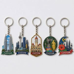 Llaveros Metálicos Personalizados al por Mayor de Malasia, Llaveros con Monumentos Nacionales, Recuerdo Turístico del Sudeste Asiático - Product Image 1