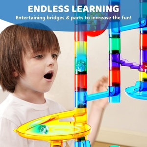 Juego de canicas de plástico brillante de 192 piezas con elevador motorizado, juguetes de bloques de construcción, regalos de Pascua para niños y niñas - Product Image 3