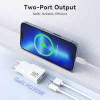 2025 Vente Chaude Usb Pd 30w Chargeur Mural Eu 30w Gan Adaptateur Mini Chargeur Rapide pour Anker baseus Ugreen Apple Samsung