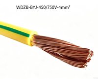Câble de construction en cuivre WDZB BYJ 4mm² 450/750V, faible émission de fumée, sans halogène, ignifuge de classe B, pour câblage de construction résidentielle