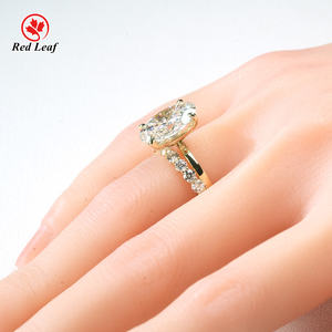 Redleaf 9K 10K 14K 18K Lab IGI coltivato oro diamante anello di nozze anello di fidanzamento fede nuziale Set di anelli - Product Image 3