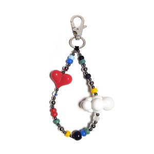<span class=keywords><strong>Bracelet</strong></span> de téléphone en perles arc-en-ciel nuage cœur Style coréen Ins porte-clés <span class=keywords><strong>Bracelet</strong></span> de poignet pour filles téléphone portable pendentif à breloque idée cadeau - Product Image 1