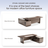 Bureau de direction en forme de L, de luxe, moderne, ergonomique, durable, écologique, pour usage commercial, résistant à l'eau, en bois, grande table de patron
