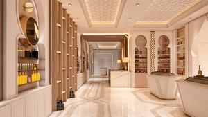 Aménagement intérieur de magasin de cosmétiques de luxe sur mesure, présentoir à parfums, comptoir îlot, mobilier de magasin de détail - Product Image 6